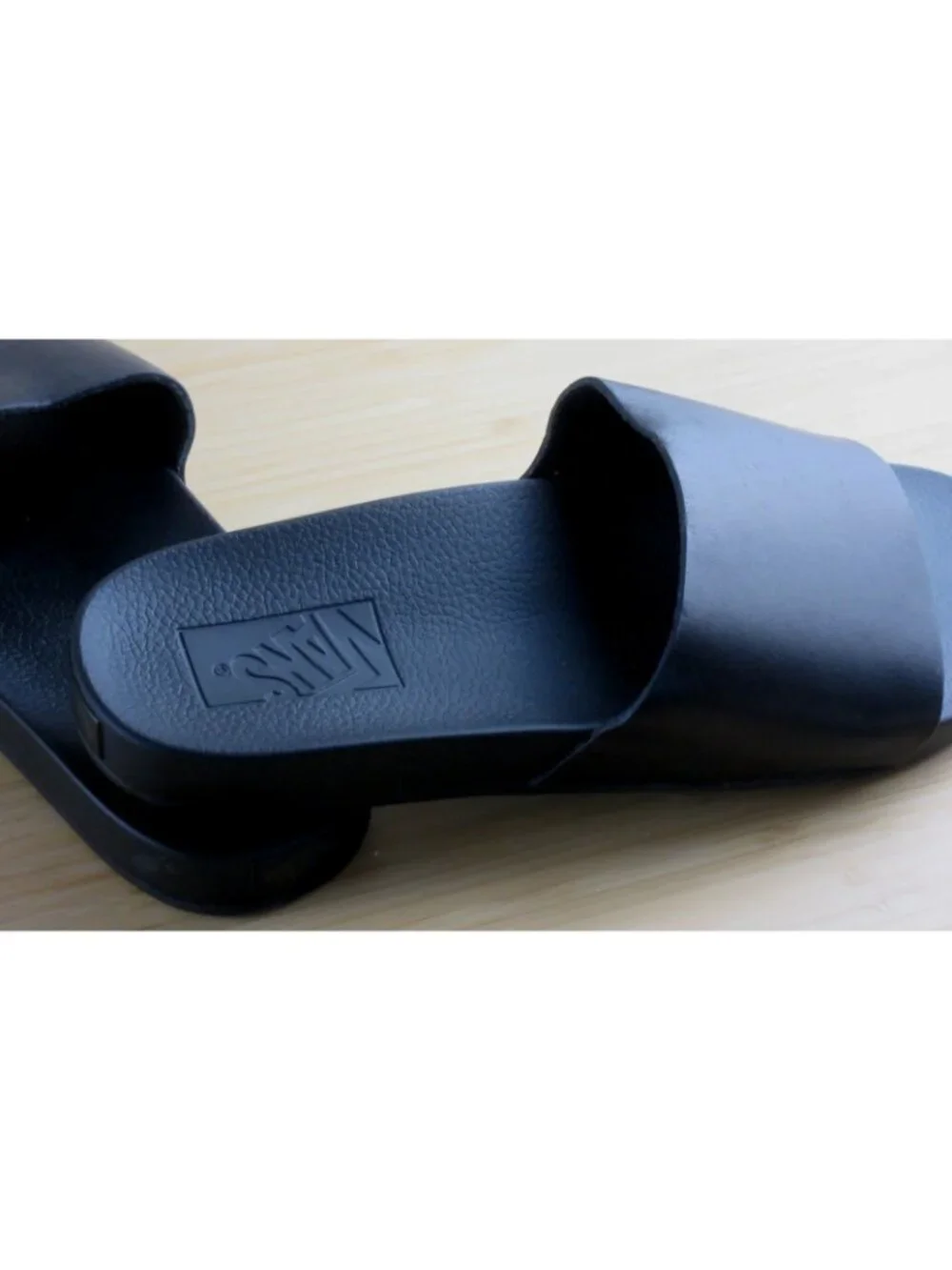 Vans Women's Decon Leather Slide Sandal Casual Slip On Shoe Black Size 7 New